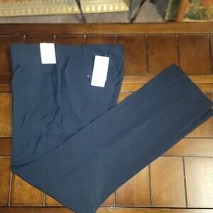 Nordstrom Men FLAT FRONT Navy dress pants slacks trousers 34" x 34" NEW Trim Fit
